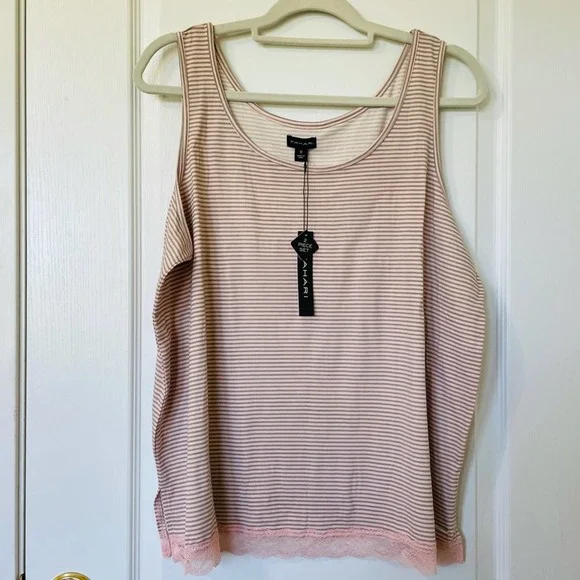 Tahari Tank & Short Set Pink Lace Hen Size 1X - Picture 1 of 7